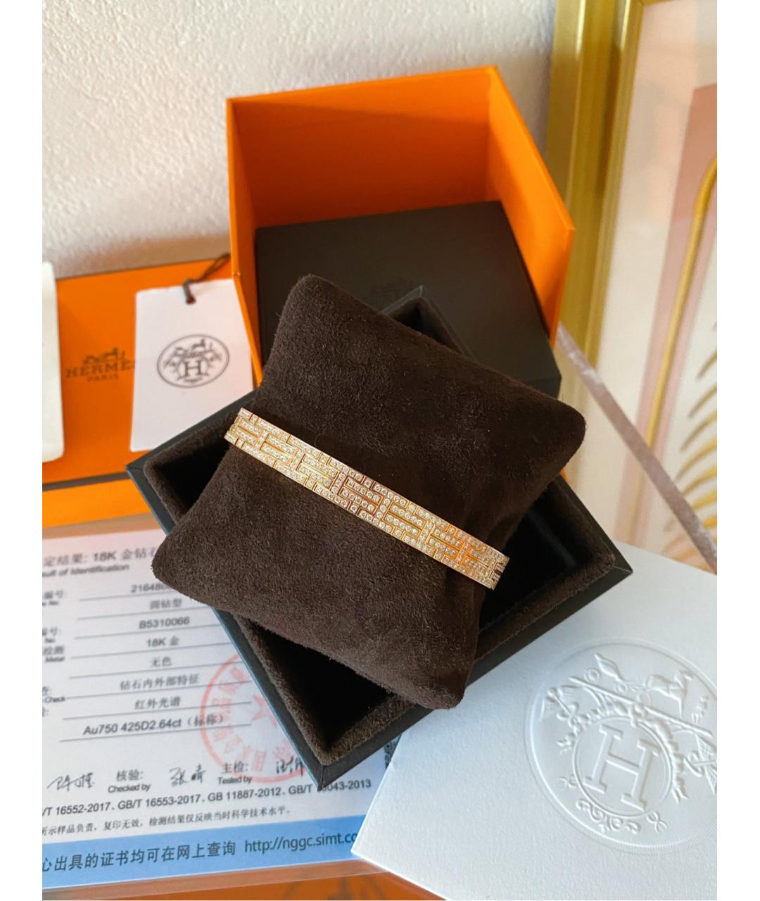 HERMES Золотой браслет из розового золота, фото 7