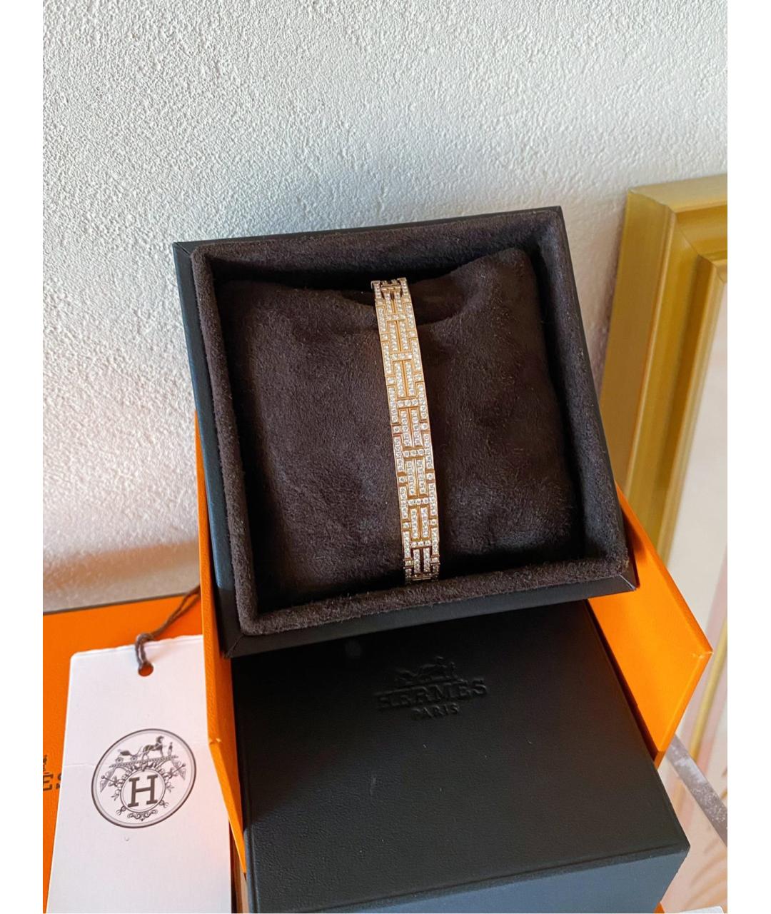 HERMES Золотой браслет из розового золота, фото 3
