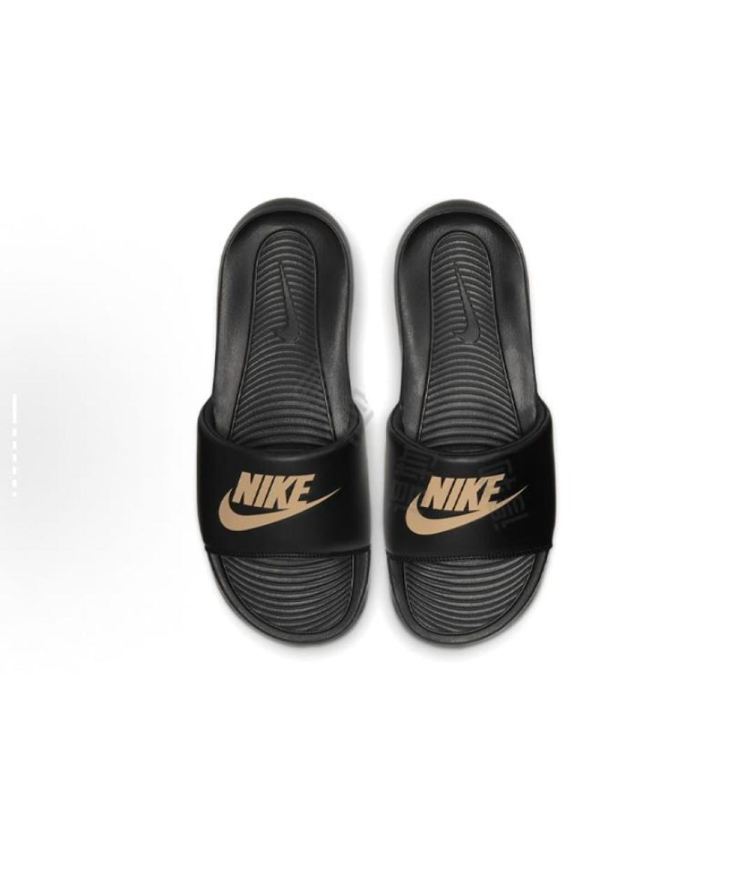 NIKE Черные резиновые шлепанцы, фото 3