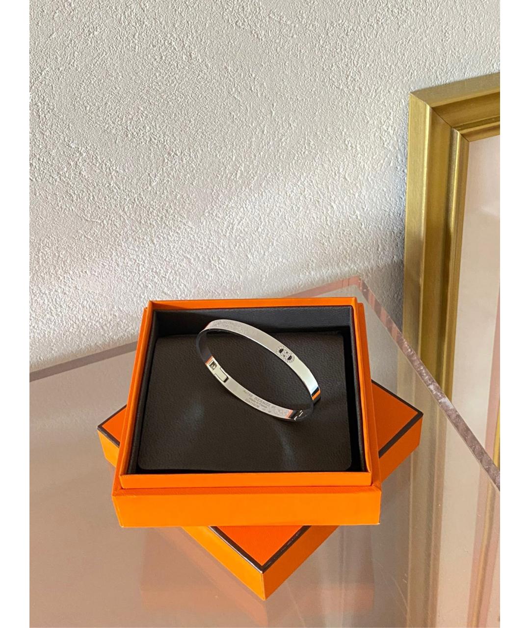 HERMES Серебрянный браслет из белого золота, фото 3