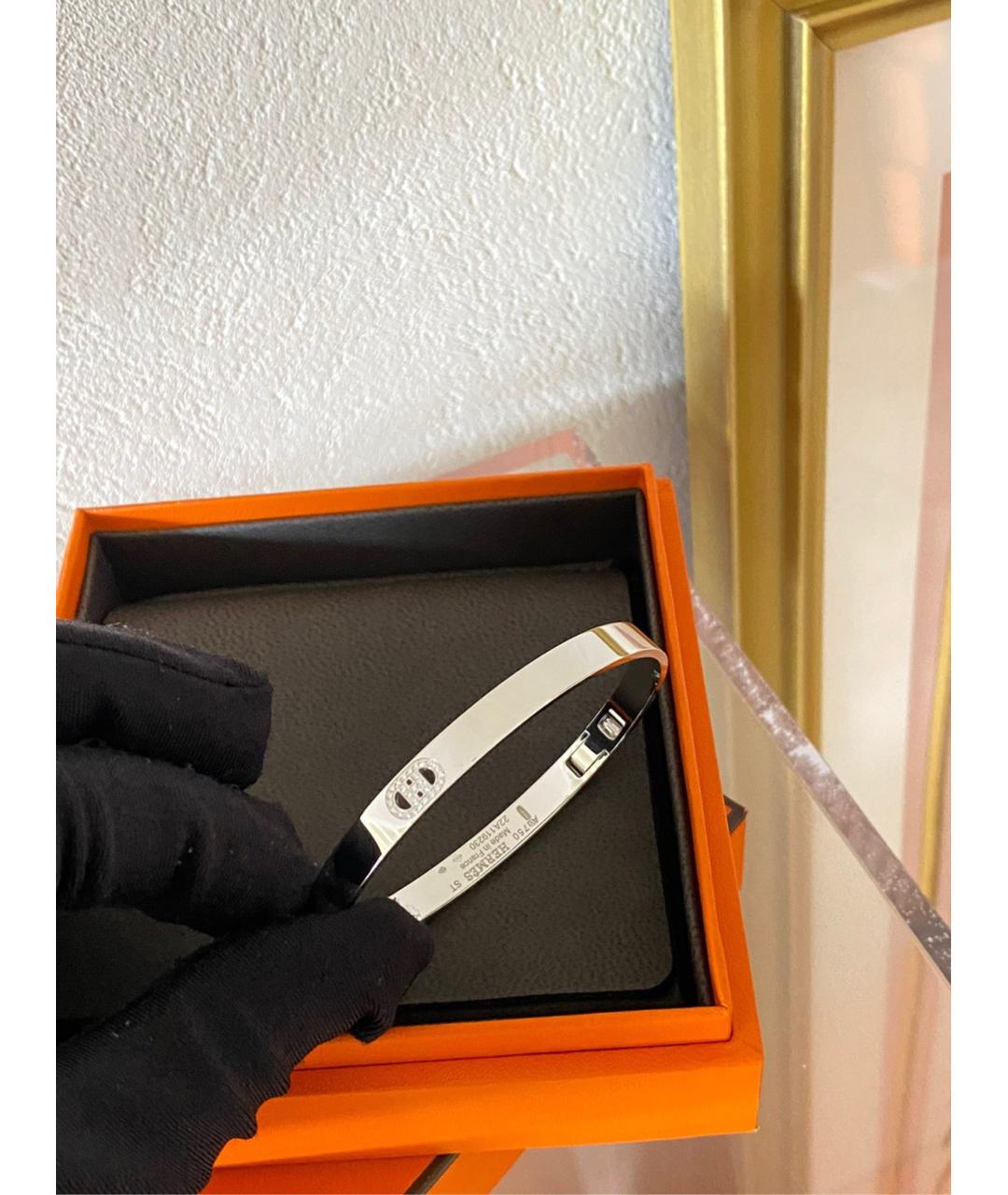 HERMES Серебрянный браслет из белого золота, фото 4