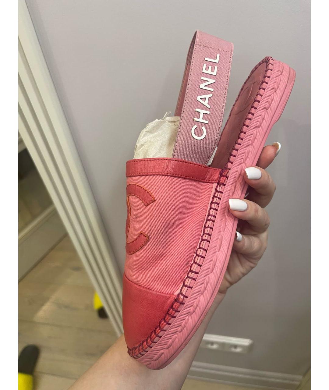 CHANEL Розовые текстильные эспадрильи, фото 5