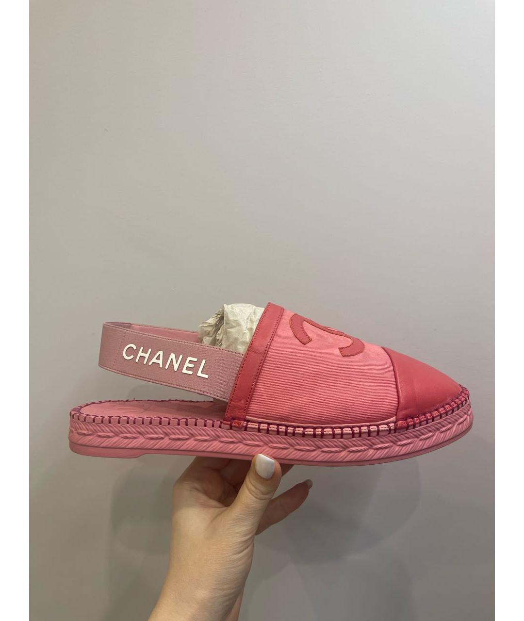 CHANEL Розовые текстильные эспадрильи, фото 9