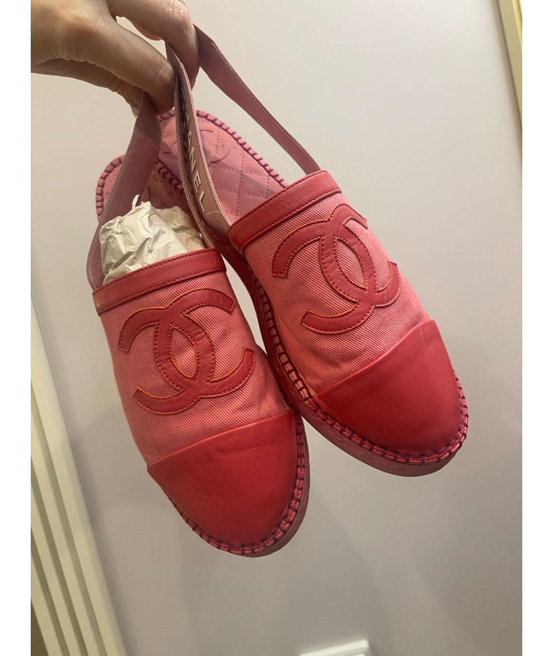 CHANEL Розовые текстильные эспадрильи, фото 2