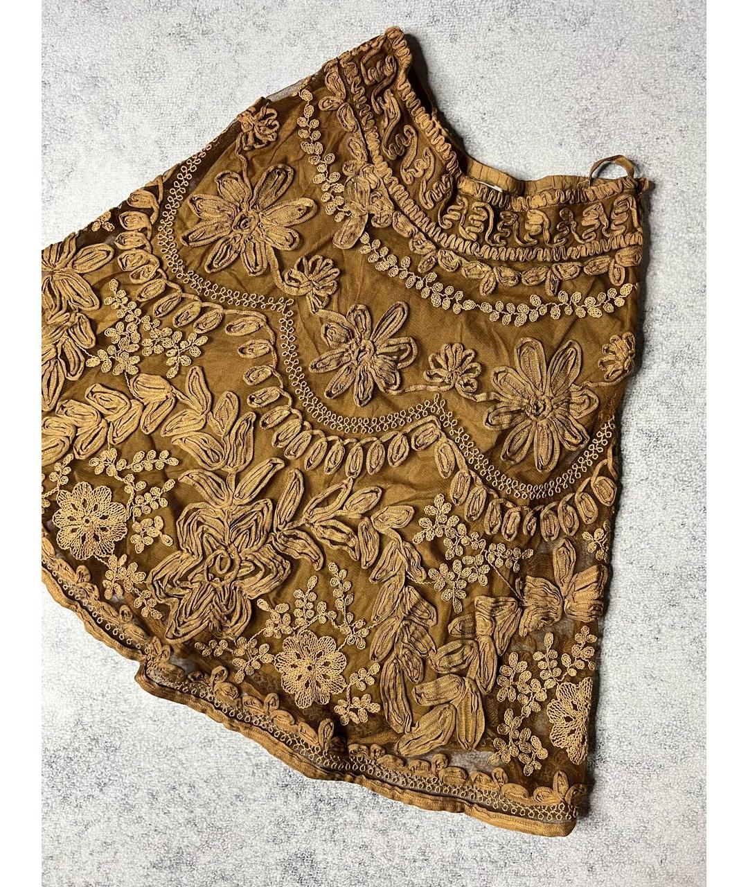 ERMANNO SCERVINO Коричневая хлопковая юбка миди, фото 2