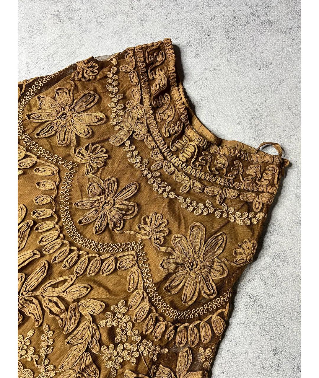 ERMANNO SCERVINO Коричневая хлопковая юбка миди, фото 3