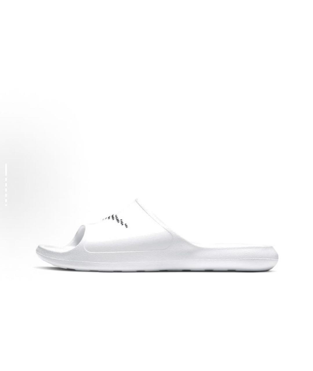 NIKE Белые резиновые шлепанцы, фото 2