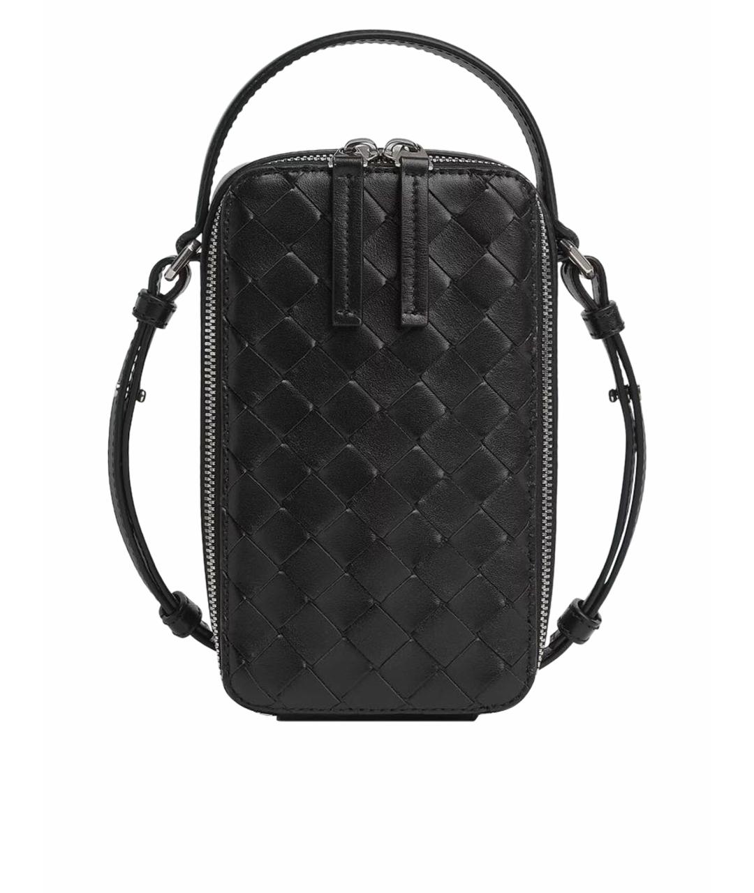 BOTTEGA VENETA Черная кожаная сумка на плечо, фото 1
