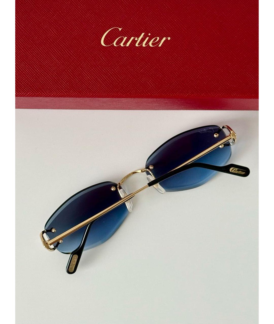 CARTIER Золотые металлические солнцезащитные очки, фото 5