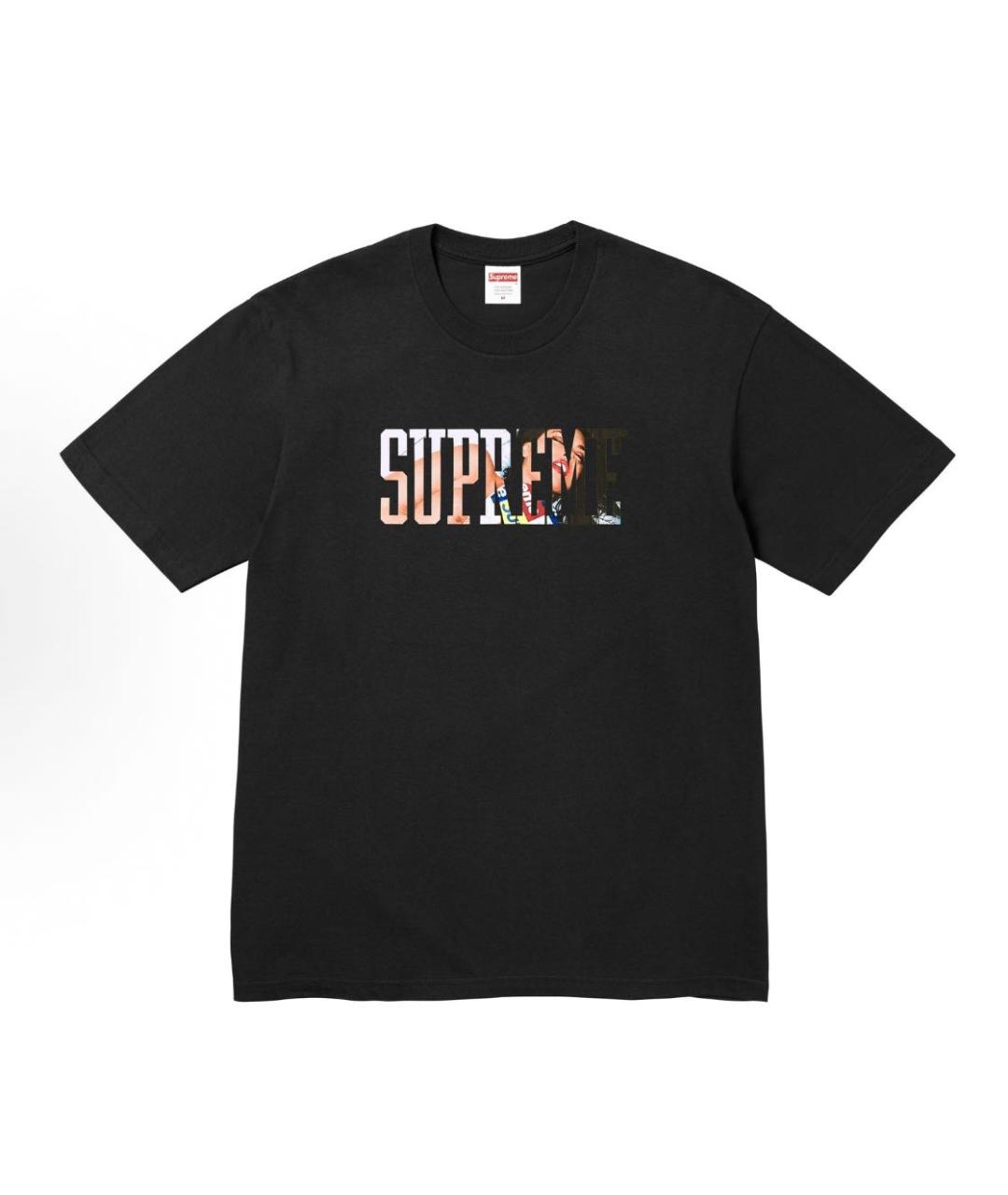 SUPREME Черная хлопковая футболка, фото 5