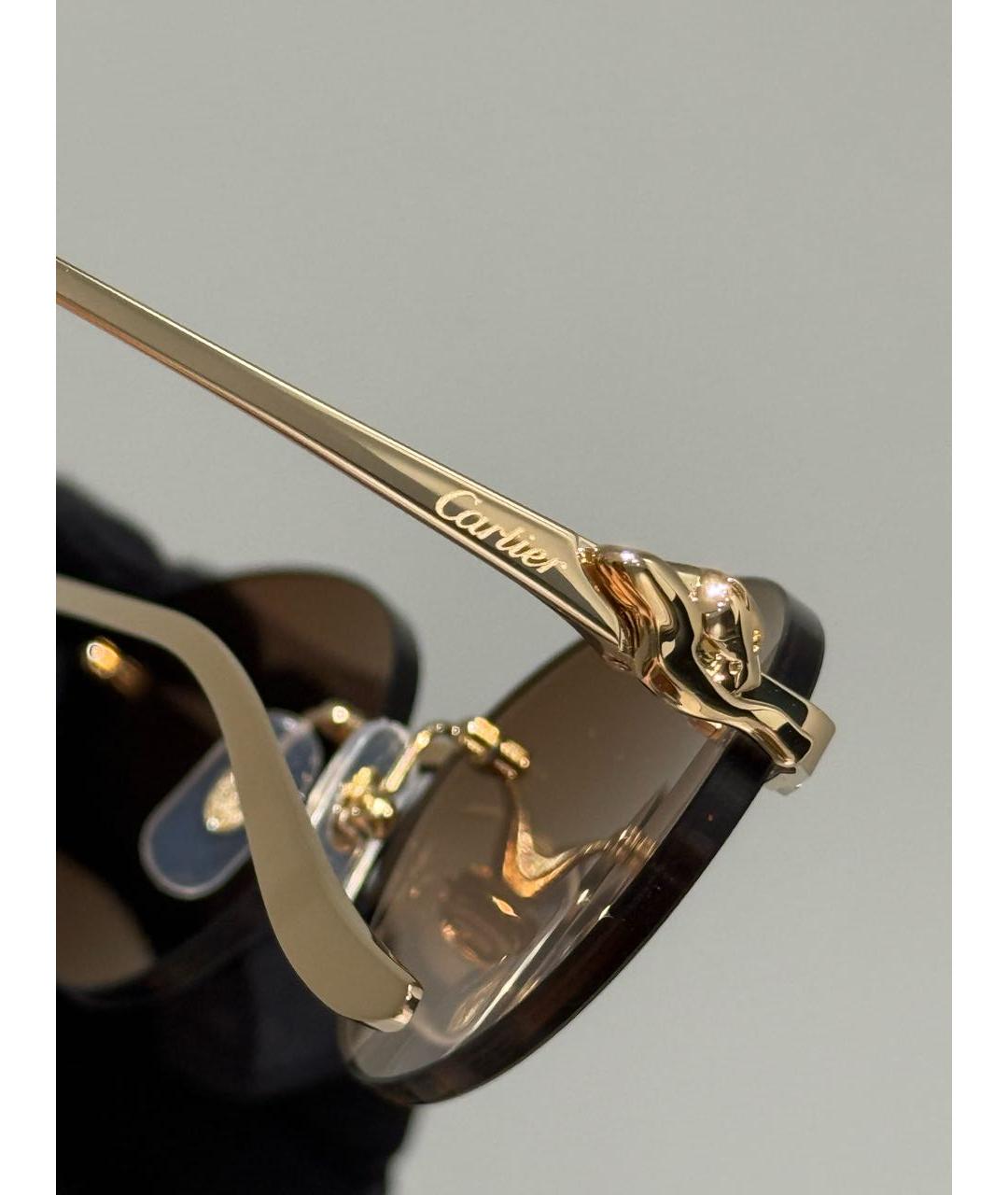 CARTIER Золотые металлические солнцезащитные очки, фото 5