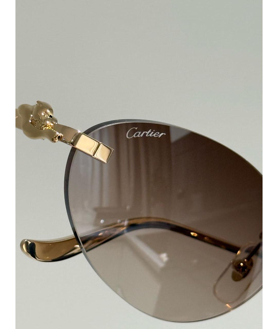 CARTIER Золотые металлические солнцезащитные очки, фото 4