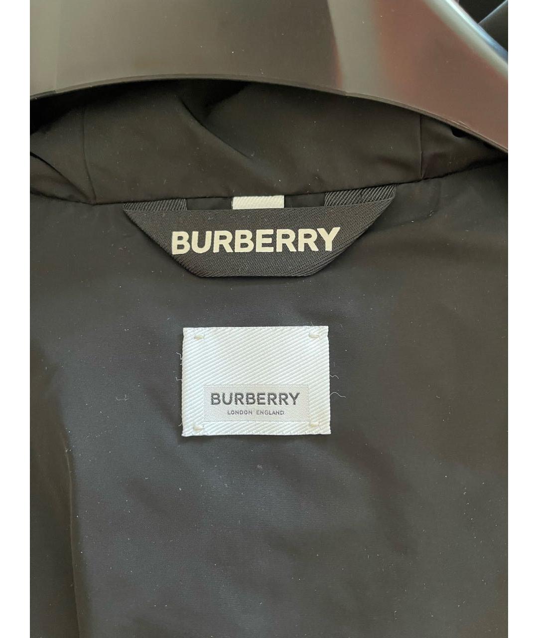 BURBERRY Черная полиэстеровая куртка, фото 4