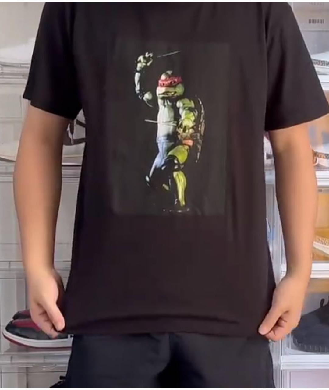 SUPREME Черная хлопковая футболка, фото 4