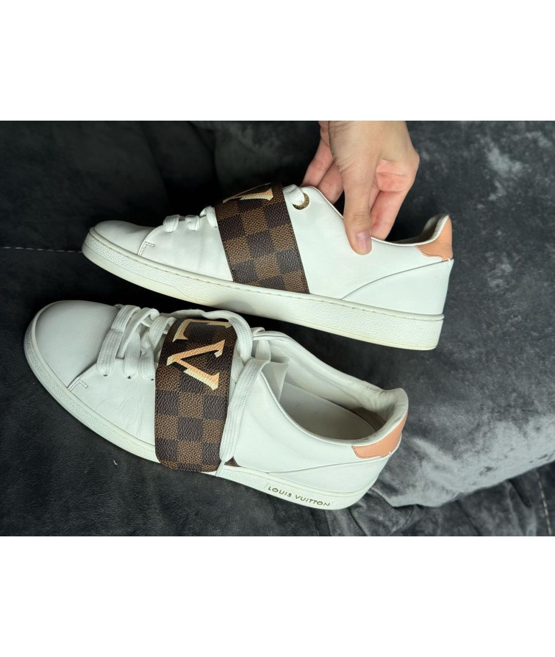 LOUIS VUITTON Белые кожаные кеды, фото 2