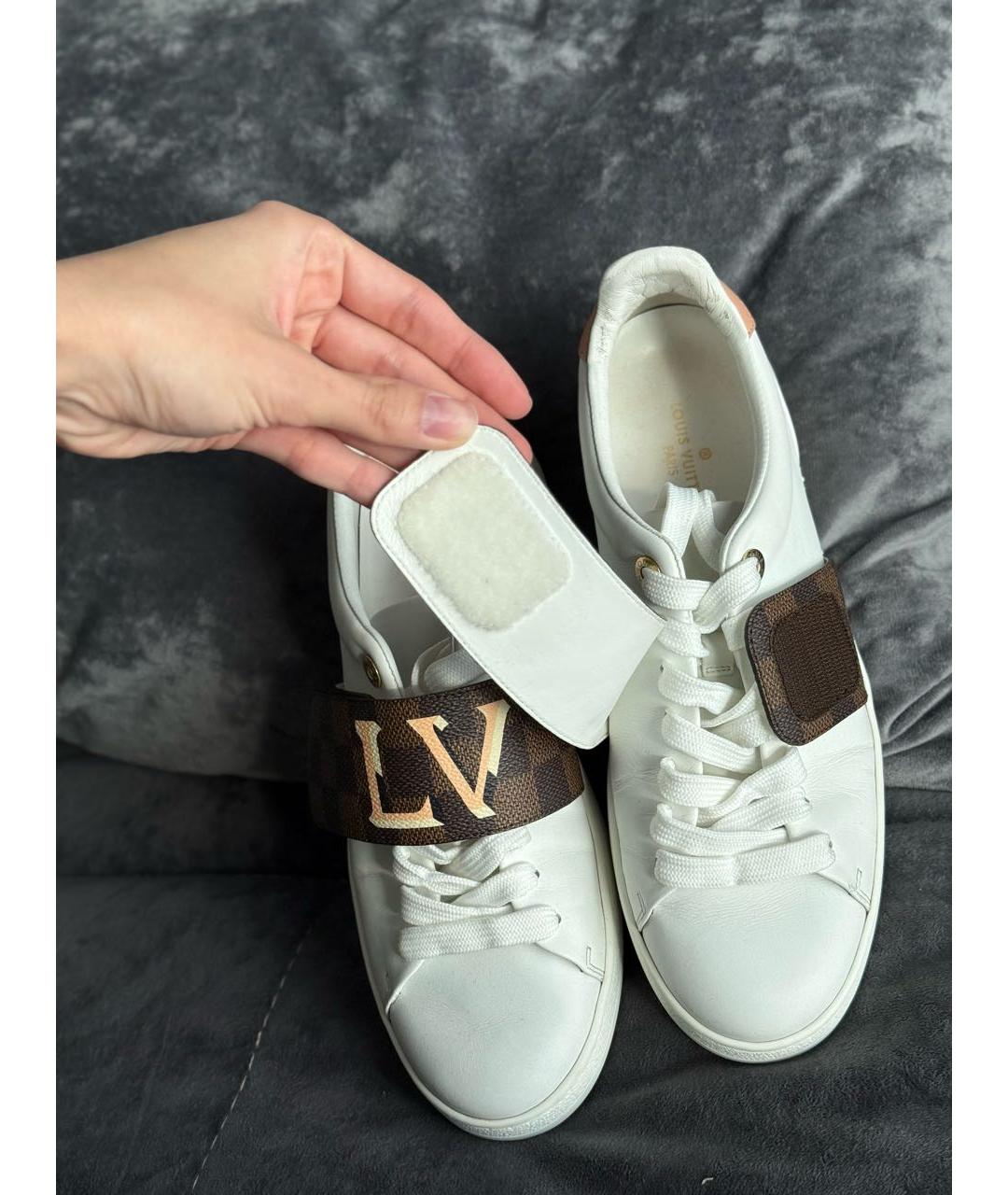 LOUIS VUITTON Белые кожаные кеды, фото 6