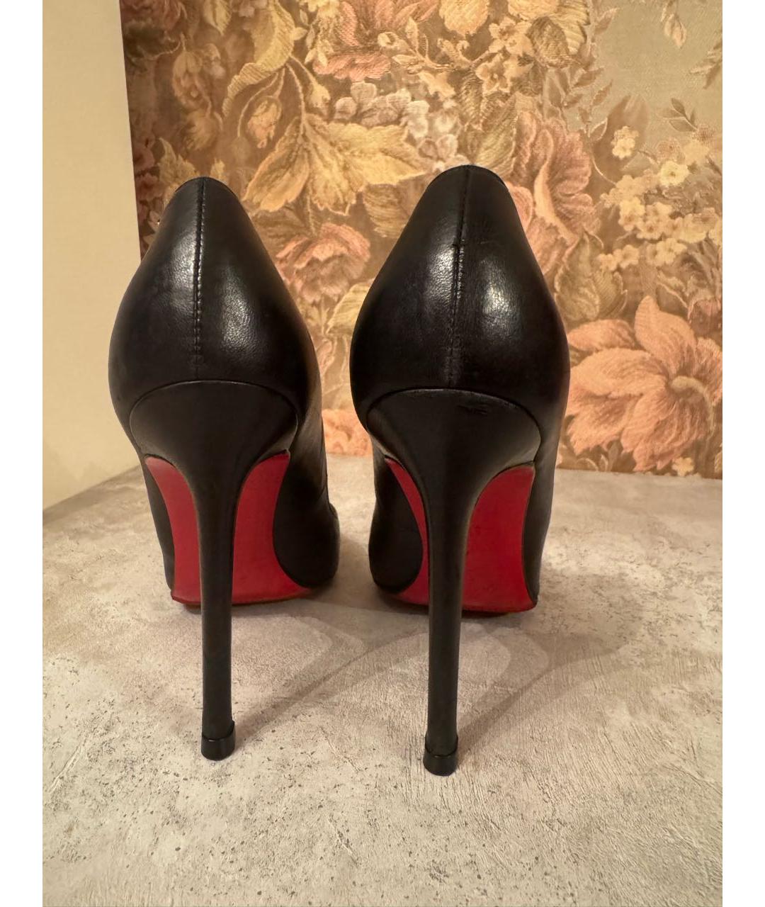 CHRISTIAN LOUBOUTIN Черные кожаные туфли, фото 3