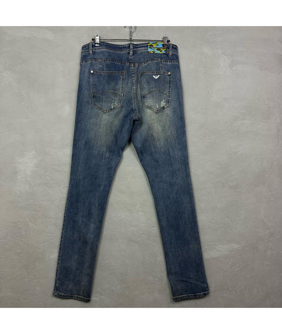 ARMANI COLLEZIONI Синие хлопко-эластановые джинсы скинни, фото 2