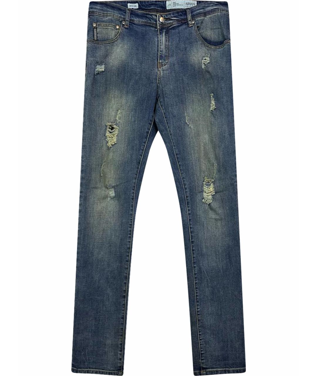 ARMANI COLLEZIONI Синие хлопко-эластановые джинсы скинни, фото 1