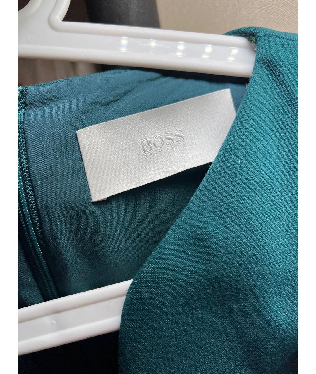 HUGO BOSS Зеленые вискозное повседневное платье, фото 4