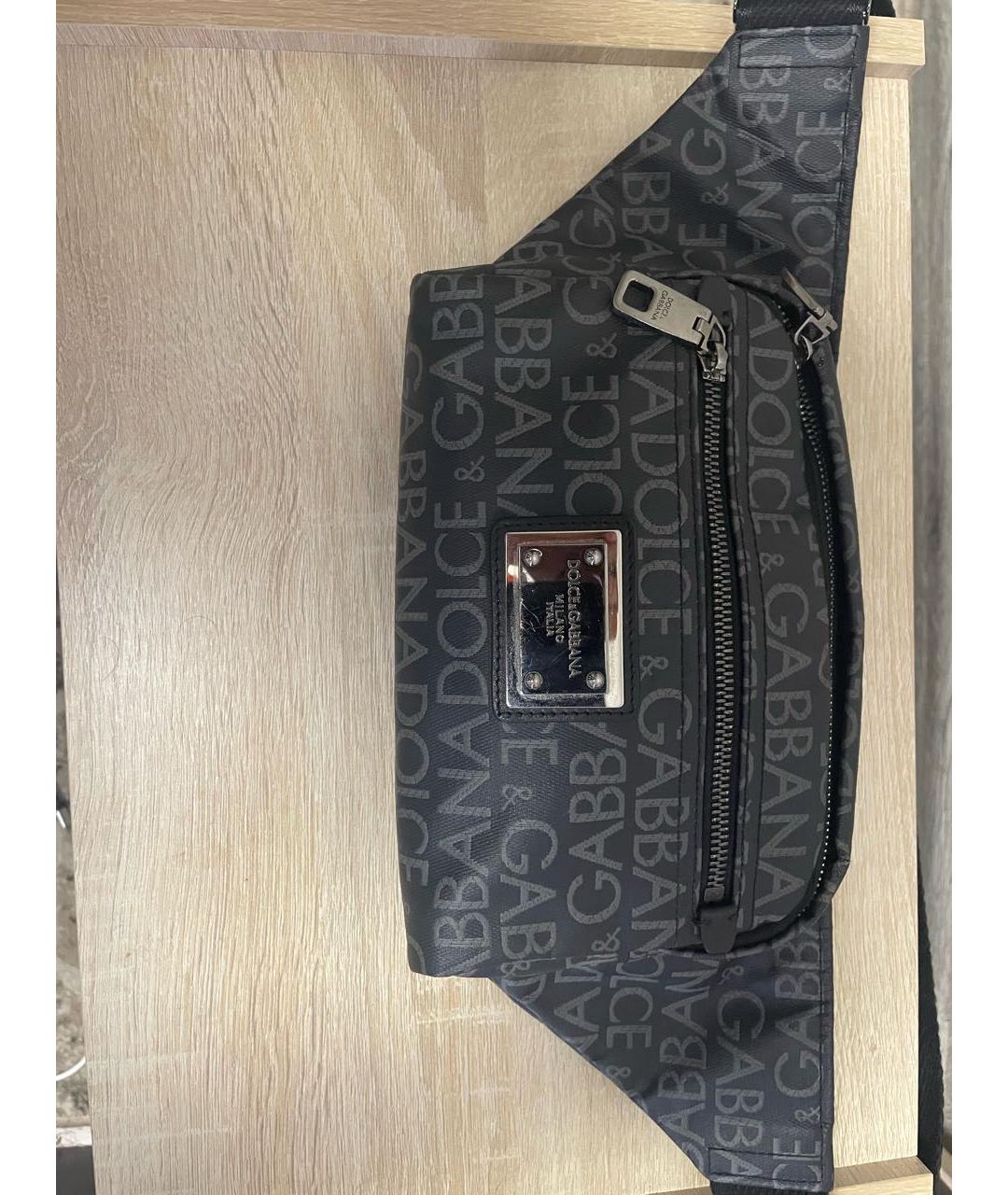 DOLCE&GABBANA Антрацитовая поясная сумка, фото 2