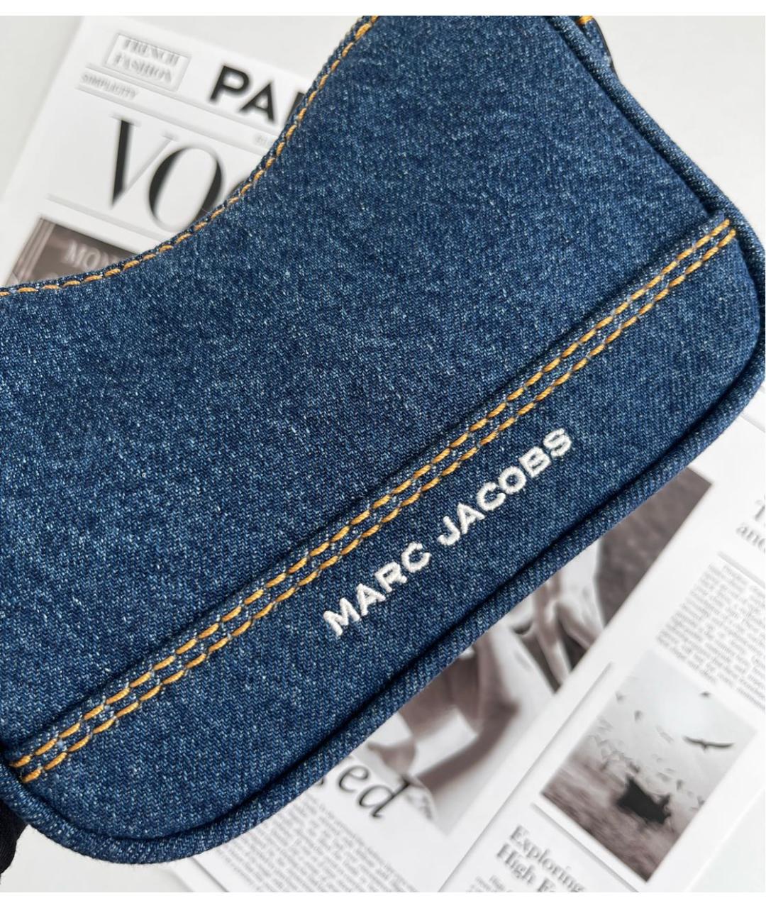 MARC JACOBS Темно-синяя деним сумка с короткими ручками, фото 5