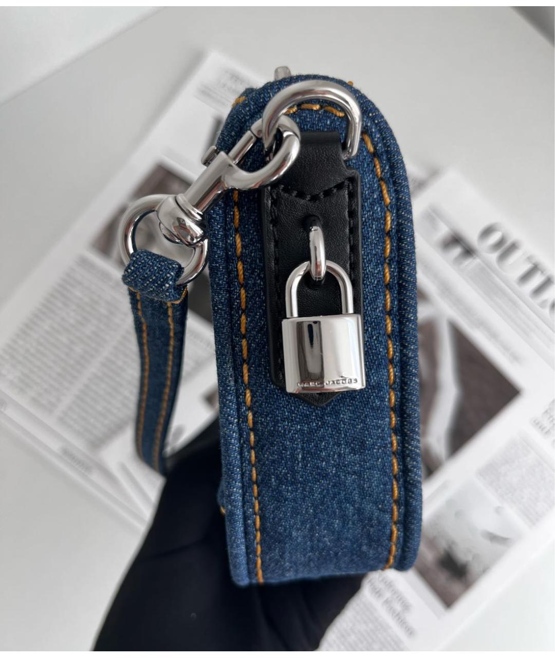 MARC JACOBS Темно-синяя деним сумка с короткими ручками, фото 6