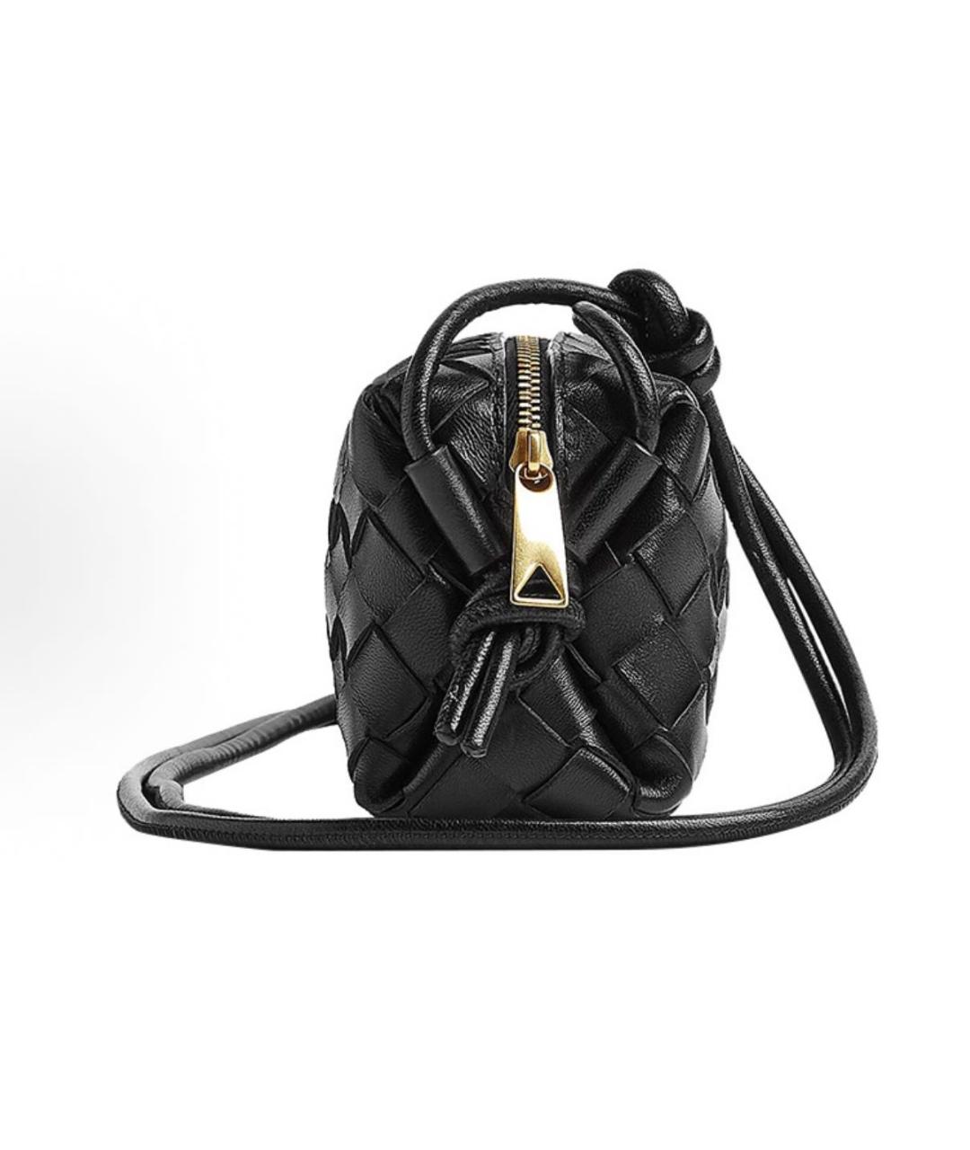 BOTTEGA VENETA Черная кожаная сумка через плечо, фото 2