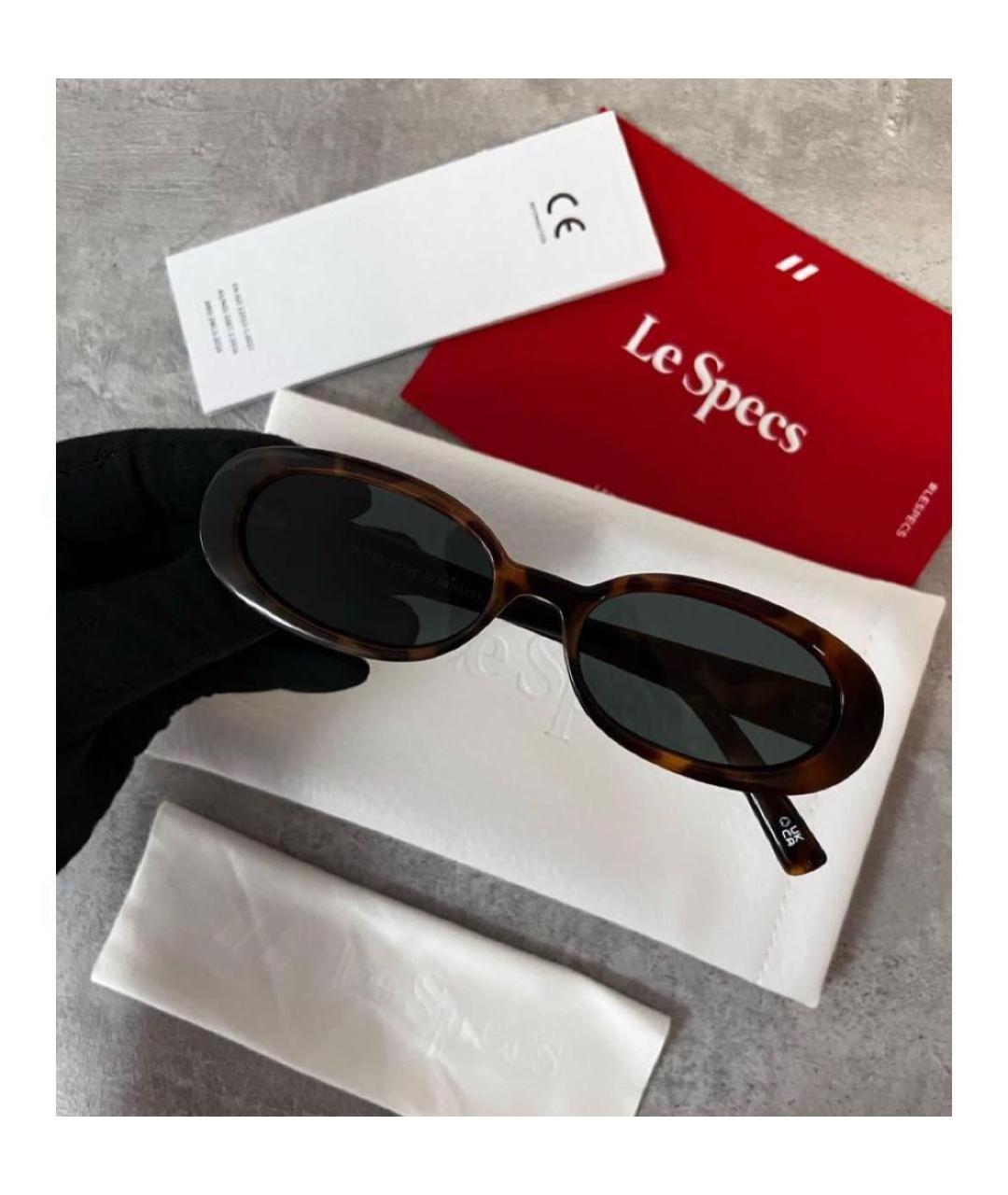LE SPECS Коричневые пластиковые солнцезащитные очки, фото 2