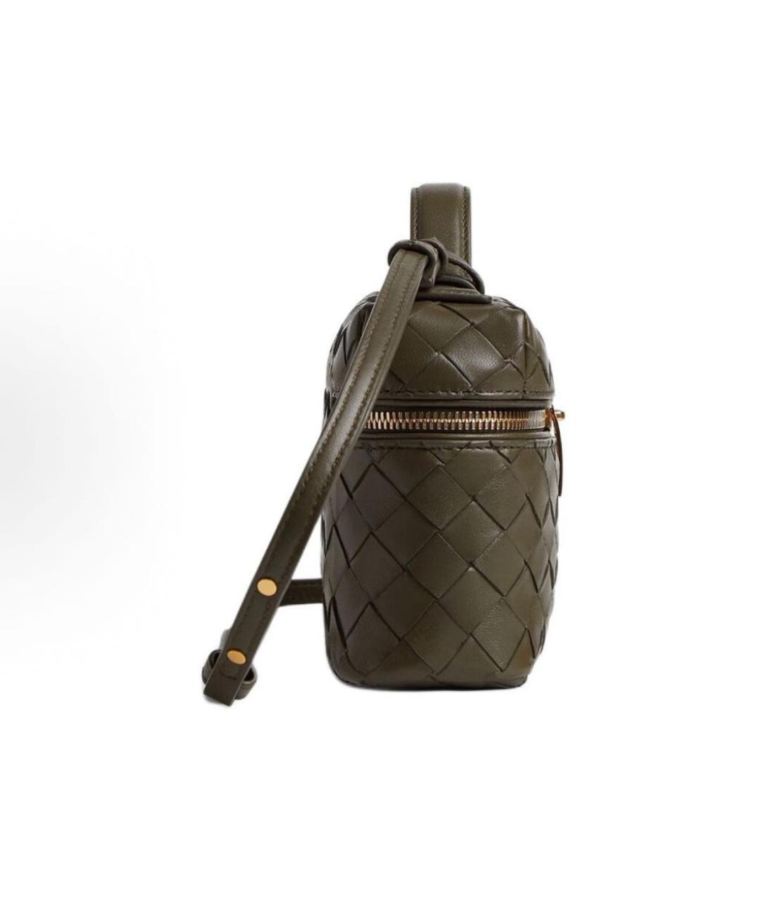 BOTTEGA VENETA Хаки кожаная сумка через плечо, фото 3