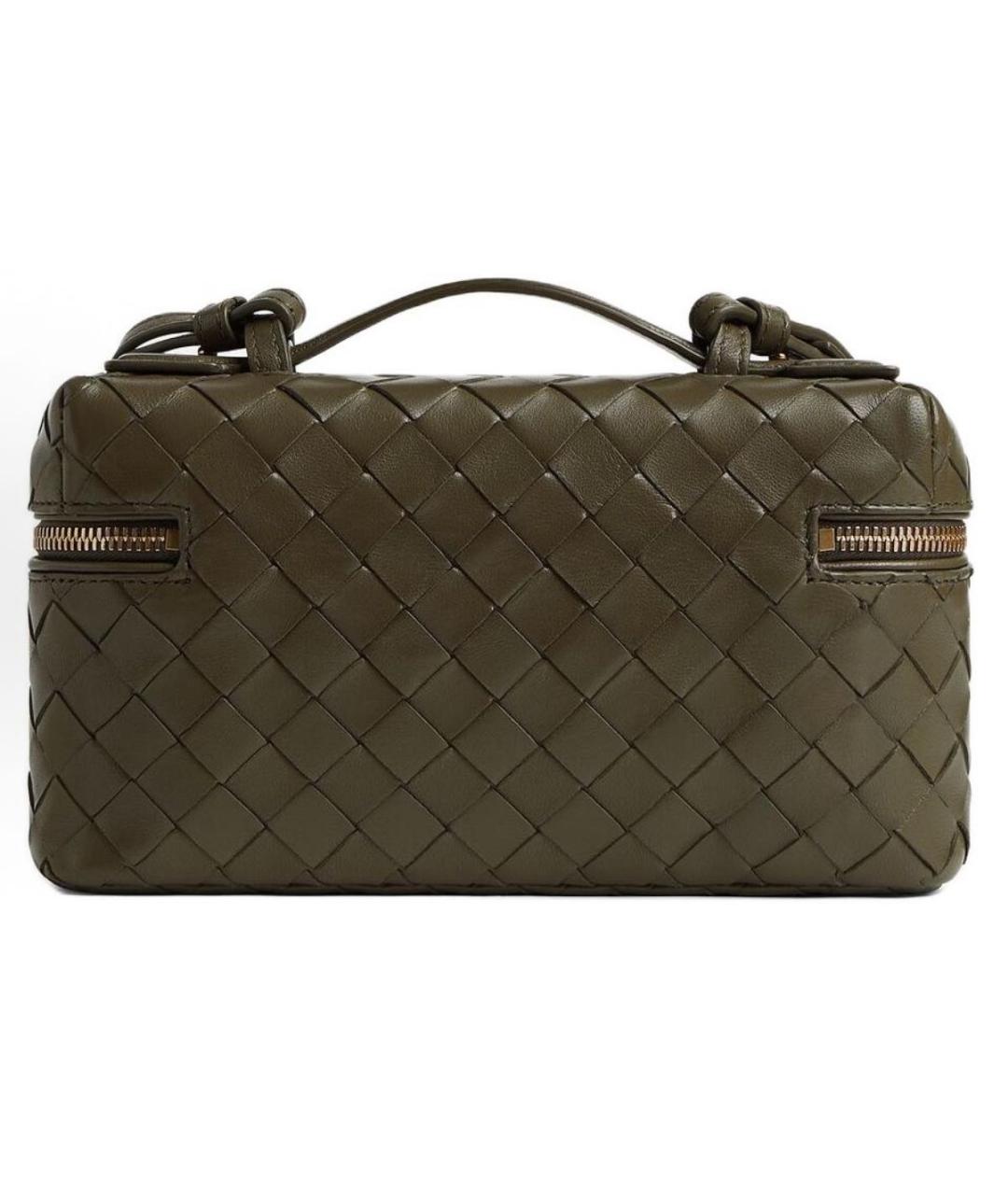 BOTTEGA VENETA Хаки кожаная сумка через плечо, фото 2