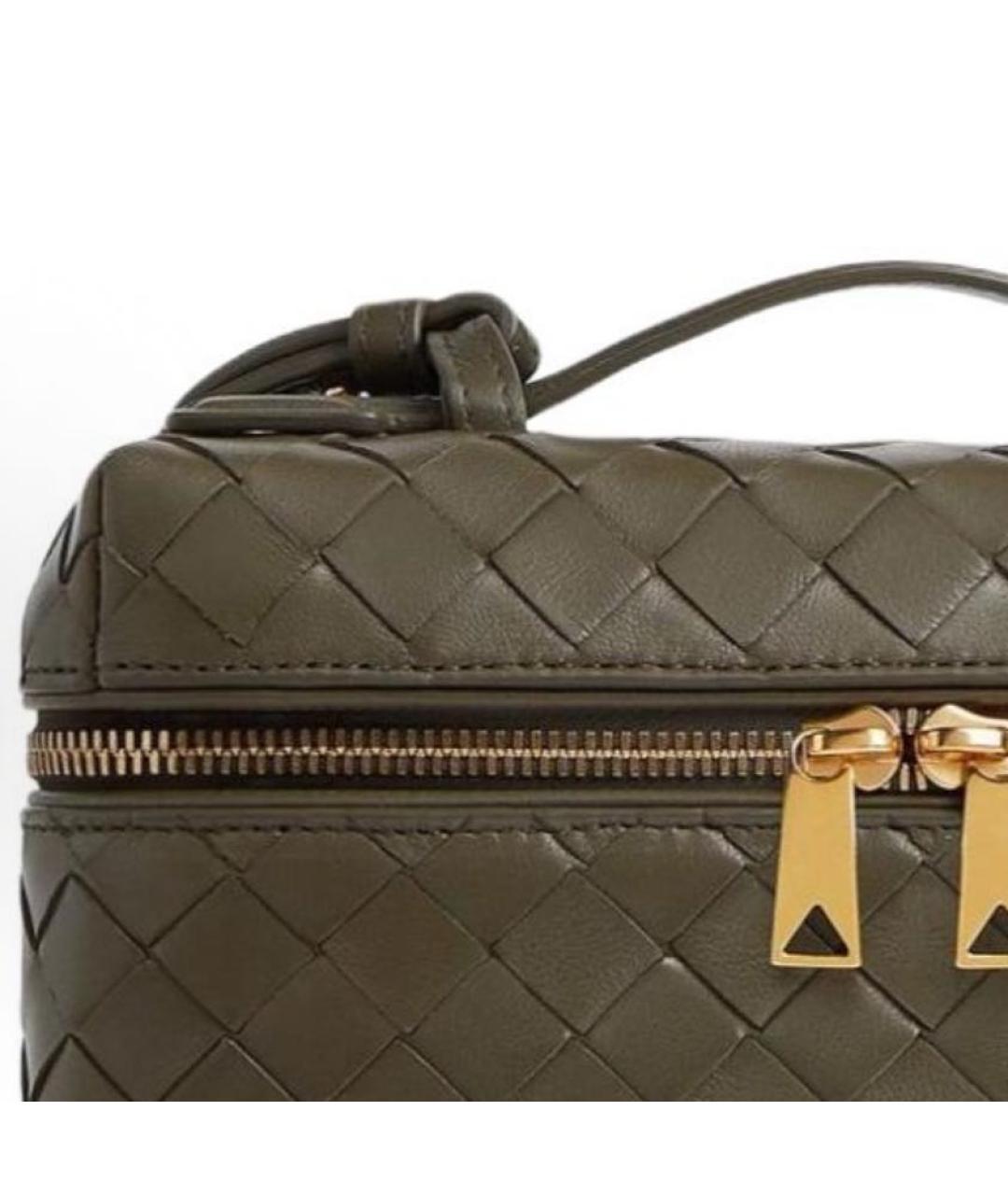 BOTTEGA VENETA Хаки кожаная сумка через плечо, фото 5