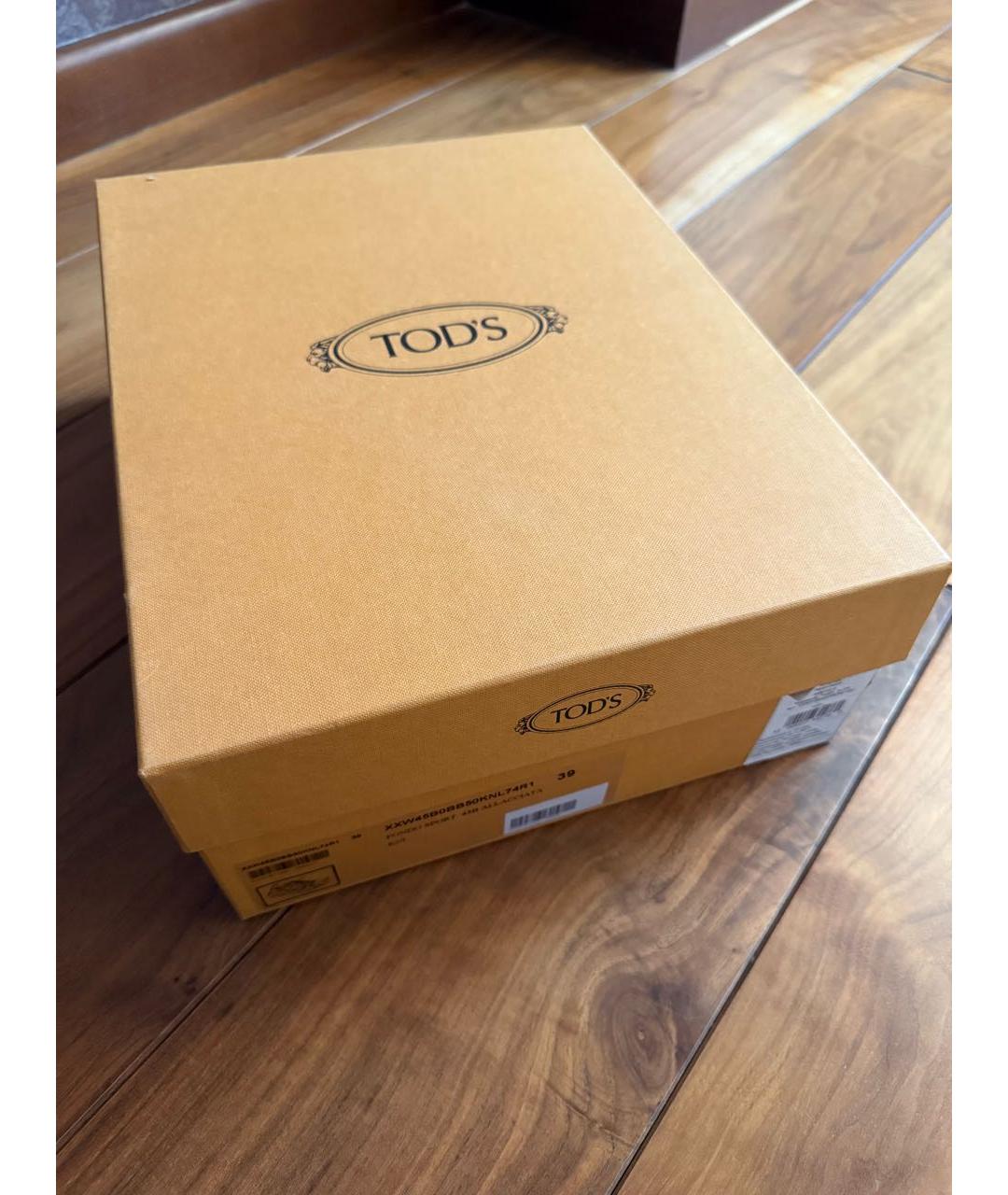 TOD'S Черные кожаные кроссовки, фото 5