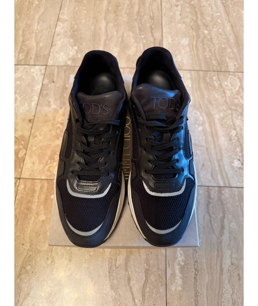 TOD'S Черные кожаные кроссовки, фото 3