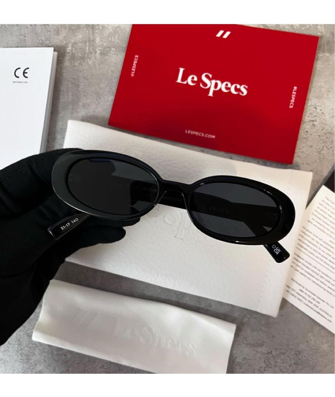 LE SPECS Черные пластиковые солнцезащитные очки, фото 4