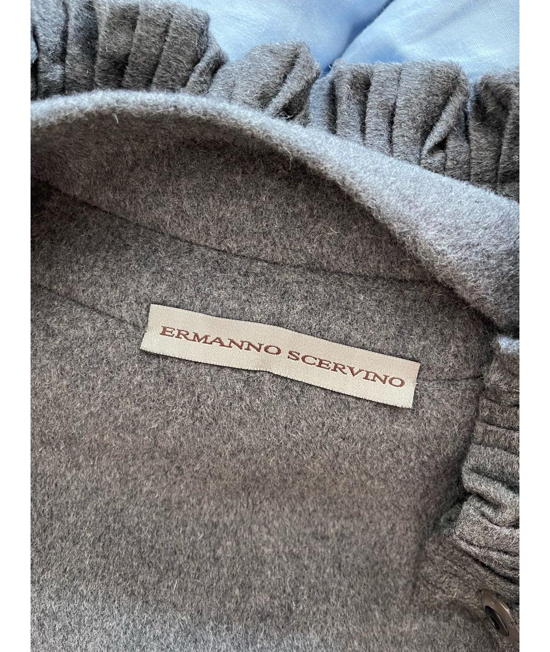 ERMANNO SCERVINO Антрацитовое шерстяное пальто, фото 3