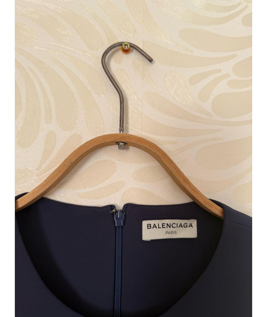 BALENCIAGA Синяя шелковая блузы, фото 3