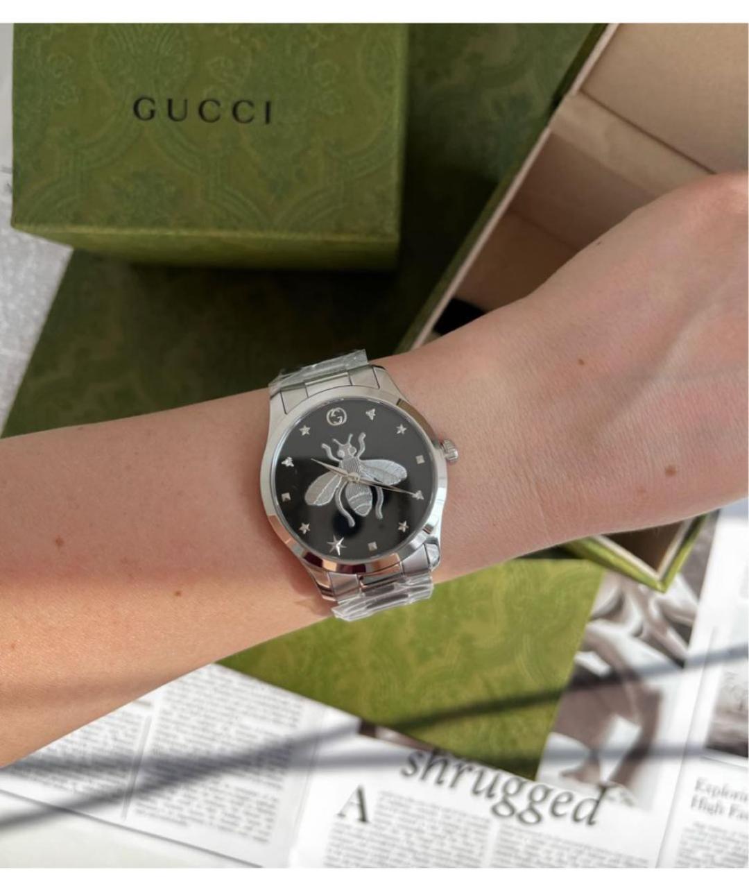 GUCCI Серебряные часы, фото 5
