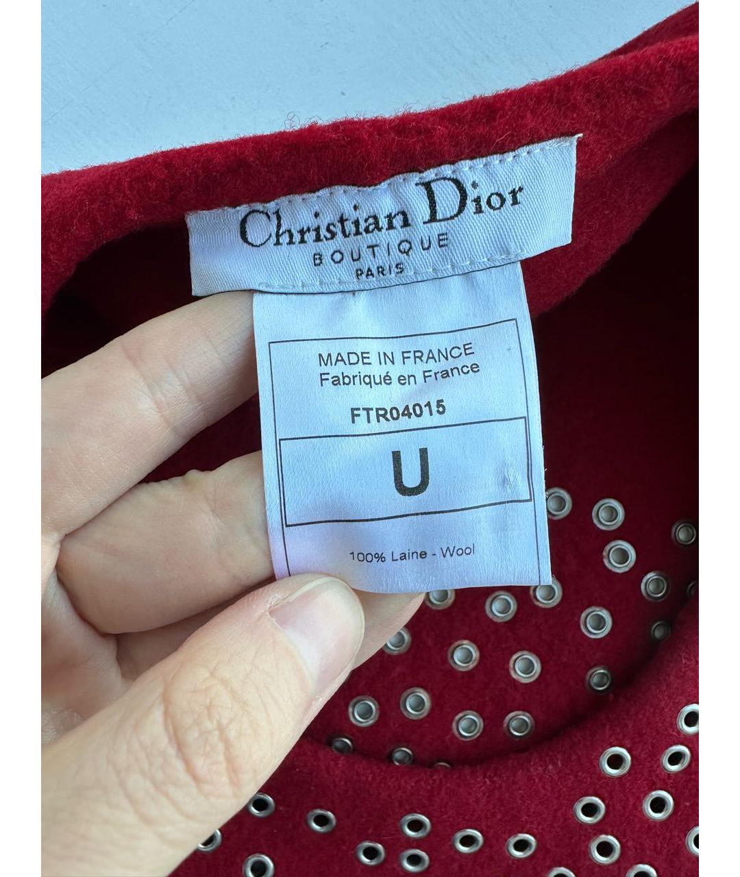 CHRISTIAN DIOR Красная шерстяная шапка, фото 4