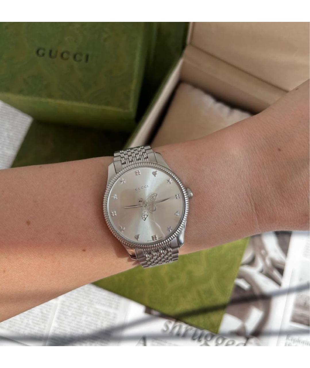 GUCCI Серебряные часы, фото 5