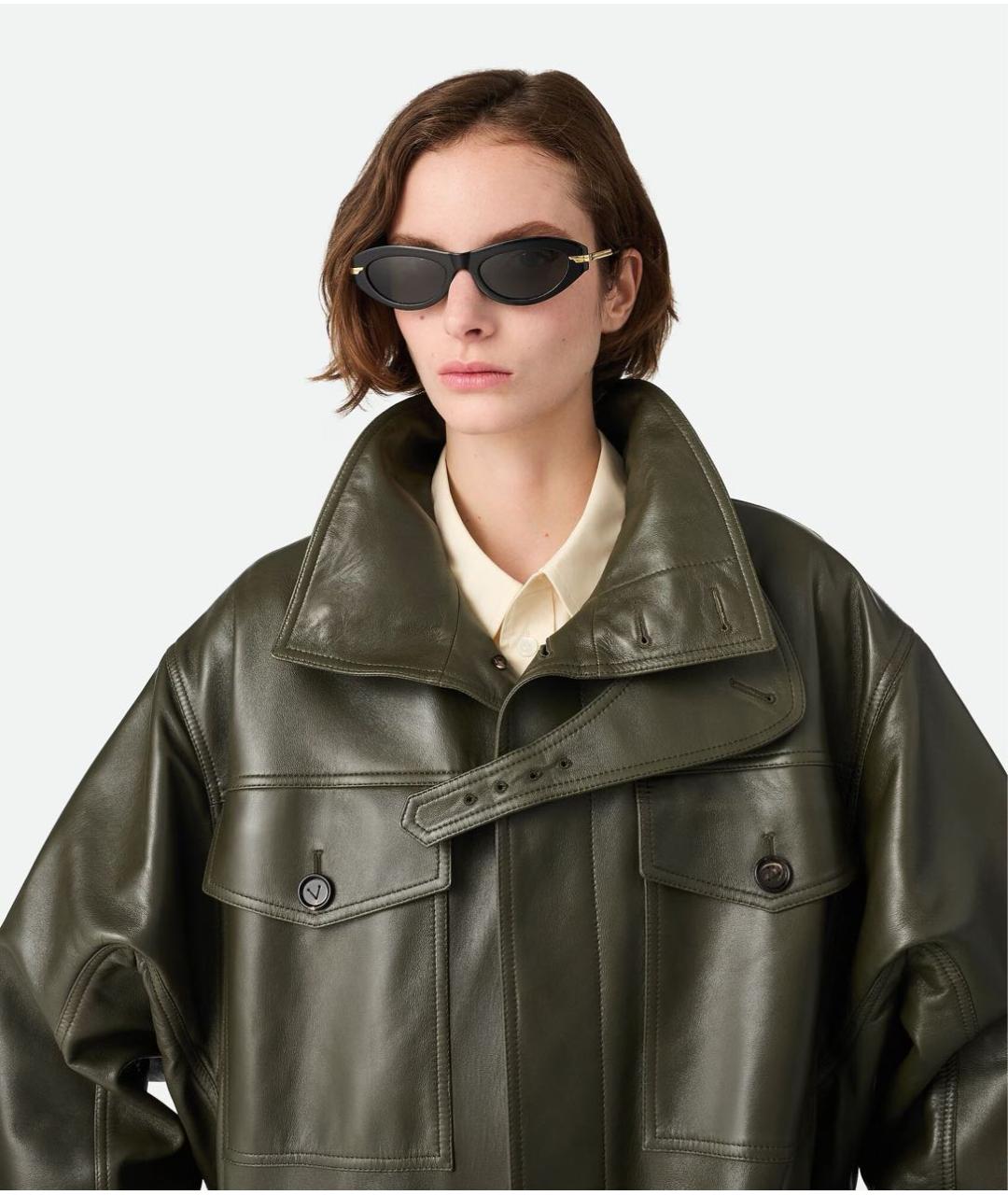 BOTTEGA VENETA Черные пластиковые солнцезащитные очки, фото 4