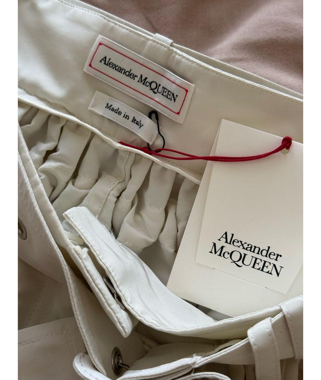 ALEXANDER MCQUEEN Белая полиэстеровая юбка миди, фото 3