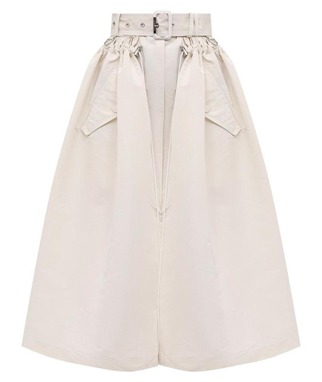 ALEXANDER MCQUEEN Белая полиэстеровая юбка миди, фото 1