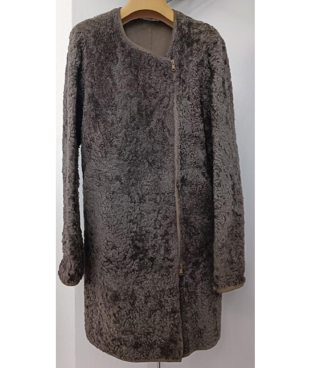 BRUNELLO CUCINELLI Коричневая кожаная дубленка, фото 8