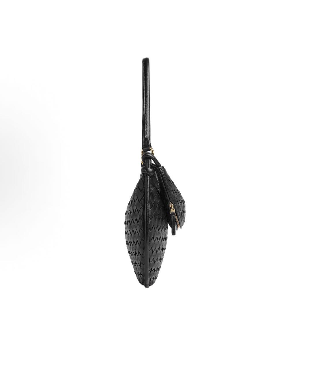 BOTTEGA VENETA Черная кожаная сумка с короткими ручками, фото 3