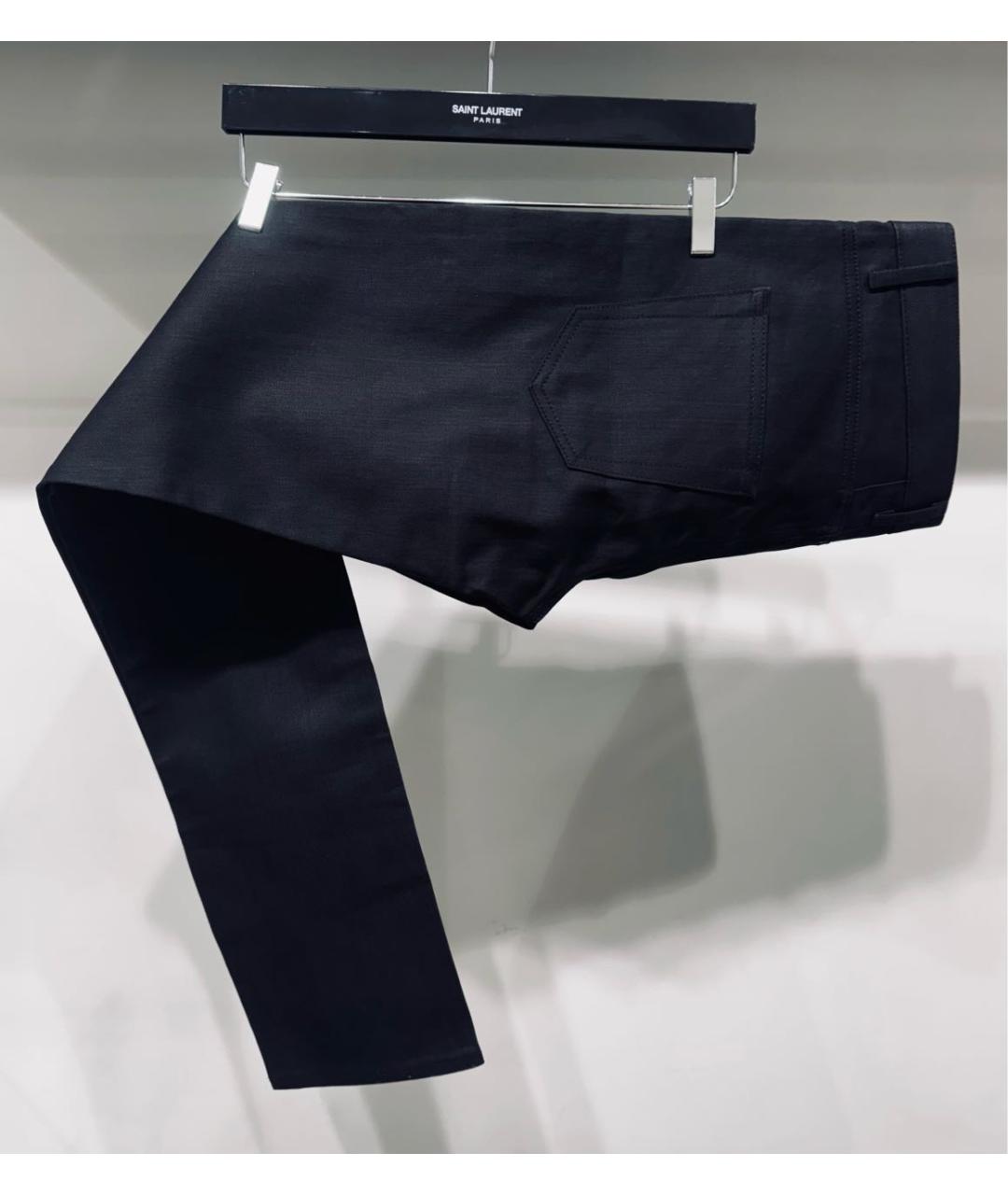 SAINT LAURENT Черные хлопковые прямые джинсы, фото 2
