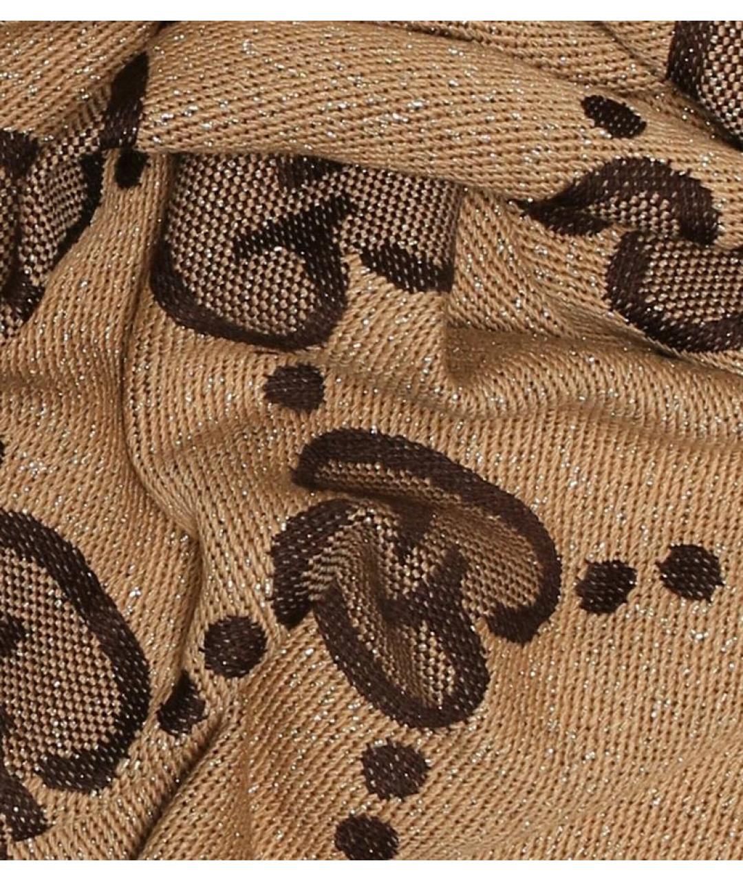 GUCCI Бежевый шерстяной шарф, фото 6