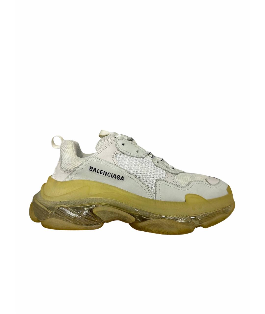 BALENCIAGA Бежевые низкие кроссовки / кеды, фото 1