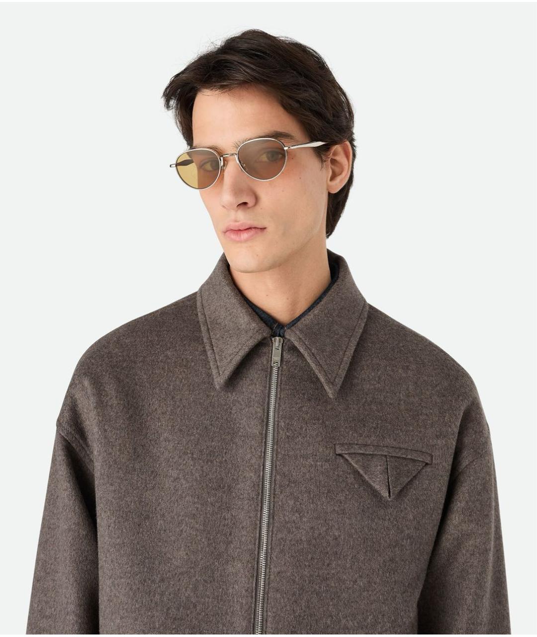 BOTTEGA VENETA Золотые металлические солнцезащитные очки, фото 4