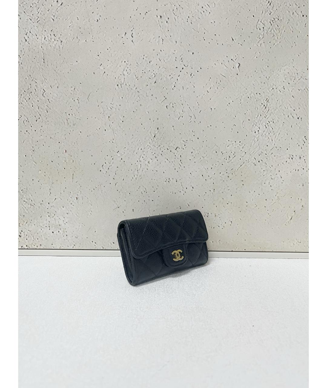 CHANEL Черный кожаный кошелек, фото 4